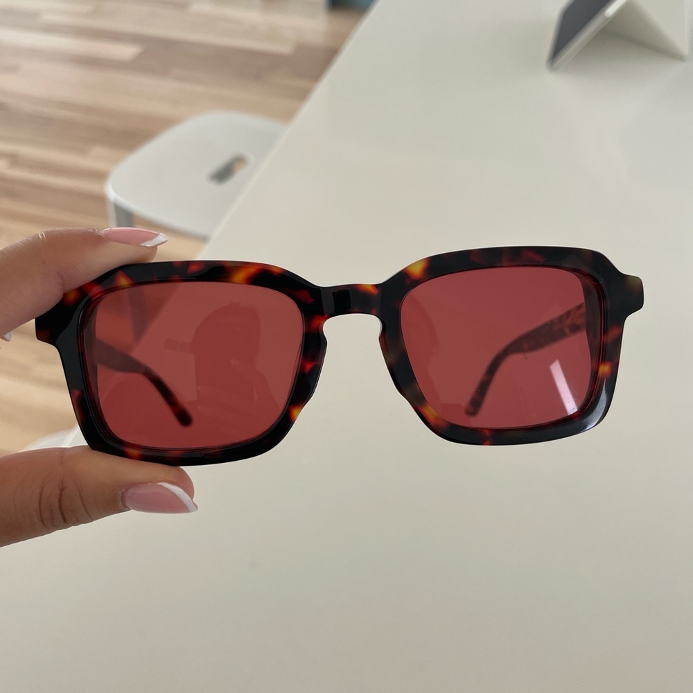 Crap Eyewear - tortoise sunglasses with red lenses